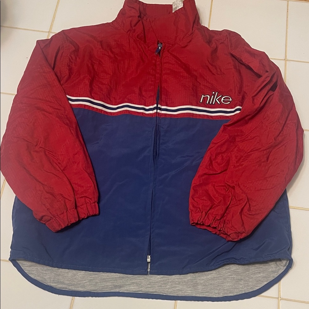 Nike Kids Two-Tone Red and Blue Raincoat